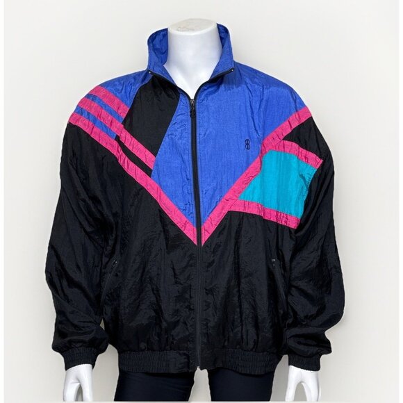 bill blass Other - Vtg Bill Blass Windbreaker Jacket Mens L Retro Colorblock Parachute Nylon 90s